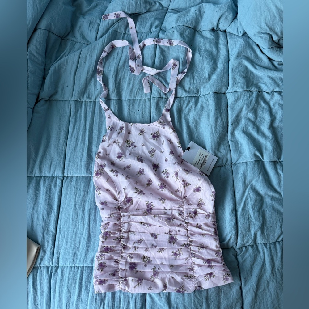 Princess Polly Floral Ruched Tank Top in Lavender